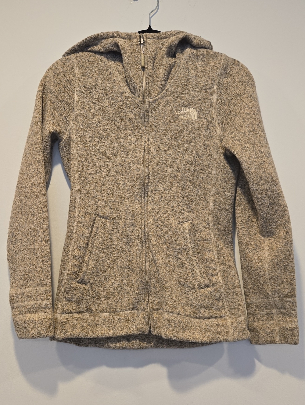 The North Face Crescent Hooded Full Zip Sweater Fleece Oatmeal Women's XS
